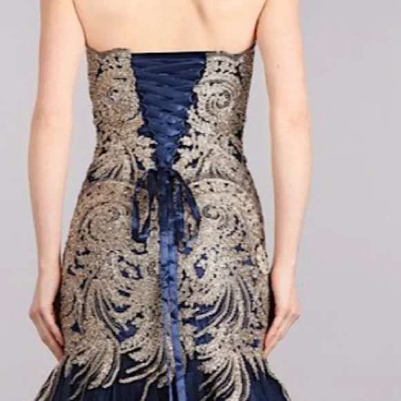 ROYAL Blue Strapless Mermaid Dress 1697 - Picture 5 of 6